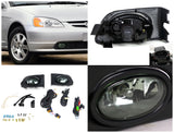 Coolstuffguru Compatible with Honda Civic 2/4dr JDM Smoke Bumper Fog Lights+Switch
