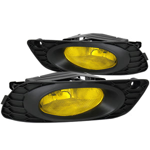 Coolstuffguru Compatible with Honda Civic 4dr Sedan Yellow Bumper Fog Lights+Switch+Wiring