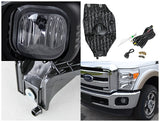 Coolstuffguru Compatible with Ford F250 F350 F450 F550 Super Duty Smoke Lens Fog Lights Kit+Switch