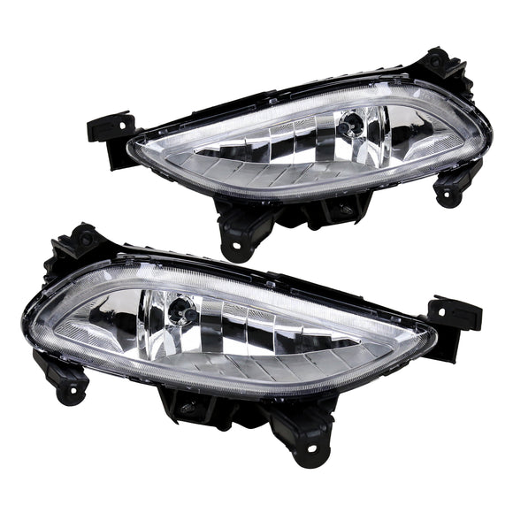 Coolstuffguru Fit Hyundai Sonata Chrome Bumper Driving Lamps Fog Lights Kit+Bulbs+Switch