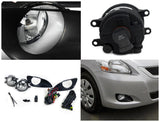 Coolstuffguru Compatible with Toyota Yaris 4 Door Sedan Oem Style Chrome Clear Fog Lights Lamps