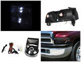 Coolstuffguru Compatible with DODGE RAM SMOKE CRYSTAL LED HEAD LIGHTS+BUMPER FOG LAMP