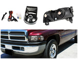 Coolstuffguru Compatible with DODGE RAM 94-01 BLK EURO HEAD LIGHTS+SMOKE DRIVING FOG