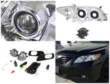 Coolstuffguru Compatible with Toyota Camry Chrome Amber Projector Headlights+Fog Lamps w/ Switch