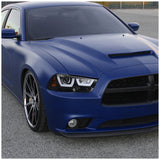 Coolstuffguru Compatible with Dodge Charger Glossy Black Dual Halo Projector Headlights+Clear Bumper Fog L