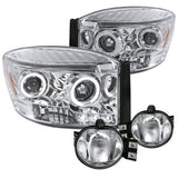 Coolstuffguru Compatible with Dodge Ram 1500, Led Projector Headlights, Clear Bumper Fog Lamps 2500 3500