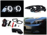 Coolstuffguru Compatible with Glossy Black Scion tC Projector LED Headlights+Smoke Fog Lights