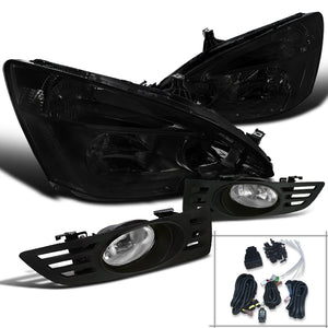 Coolstuffguru Compatible with Honda Accord 2dr Coupe Jdm Smoke Tint Headlight+Clear Bumper Fog Lamp