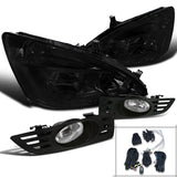 Coolstuffguru Compatible with Honda Accord 2dr Coupe Jdm Smoke Tint Headlight+Clear Bumper Fog Lamp