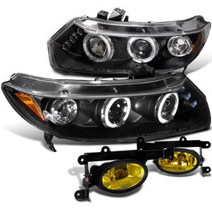 Coolstuffguru LED HEADLIGHTS+FOG LIGHT Compatible with 2006 2007 2008 HONDA CIVIC 2DR