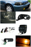 Coolstuffguru Compatible with Civic Smoke Headlights+Yellow Bumper Fog Lights+Amber Side Markers