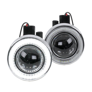 Coolstuffguru 3" Round White Clear SMD LED Halo Bumper Driving Projector Fog Lights