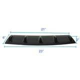 Coolstuffguru 5 Shark Fin 23" Rear Bumper Diffuser Spoiler Lip Wing Splitter Black ABS Chassis