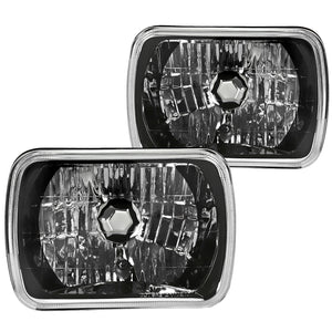 Coolstuffguru 7"X6" H4 Square Headlights Black W/ Blue City Light Set