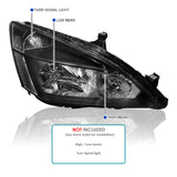 Coolstuffguru Black Clear Headlights Lamps Compatible with 2003-2007 Honda Accord LX EX 2Dr 4Dr