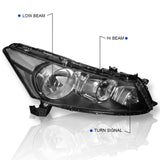 Coolstuffguru Compatible with Honda Accord 4Dr Replacement Black Headlights Head Lamps Lights Left+Right