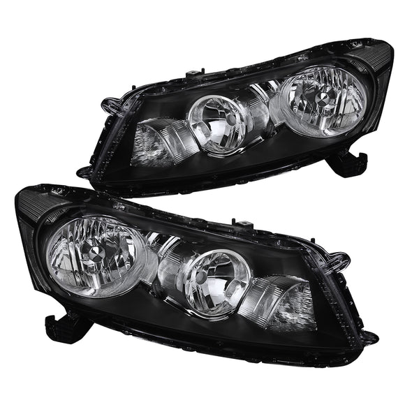 Coolstuffguru Compatible with Honda Accord 4Dr Replacement Black Headlights Head Lamps Lights Left+Right