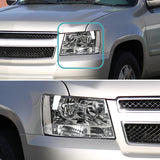 Coolstuffguru Chrome Headlights Compatible with Chevy Avalanche 2007-2013, 2007-2014 Tahoe Suburban, L+R Pair Head Light Lamp Assembly