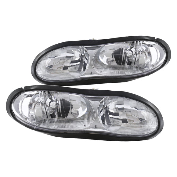 Coolstuffguru Compatible with Chevy Camaro Z28 Chrome Clear Headlights Left+Right Pair