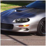 Coolstuffguru Compatible with Chevy Camaro Z28 Black Clear Headlights Left+Right Pair