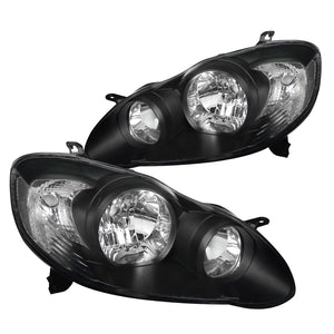 Coolstuffguru Compatible with Toyota Corolla Clear Lens Black Housing Head Lights Corner Signal Lamps