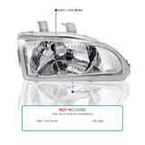Coolstuffguru Compatible with Honda Civic Ex Dx Lx Chrome Clear Headlights