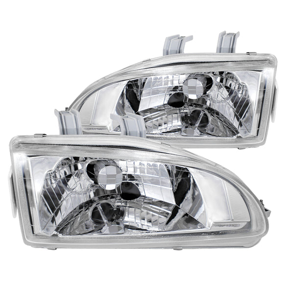 Coolstuffguru Compatible with Honda Civic Ex Dx Lx Chrome Clear Headlights