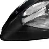Coolstuffguru Compatible with Honda Civic DX LX EX Si JDM Black Headlights