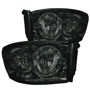 Coolstuffguru Compatible with Dodge Ram Smoke Crystal Headlights [W/O Amber Bar]