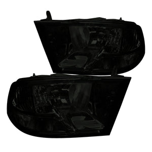 Coolstuffguru Compatible with Dodge RAM 1500 2500 3500 Pickup Smoke Lens Headlights Tinted Head Lamps Pair