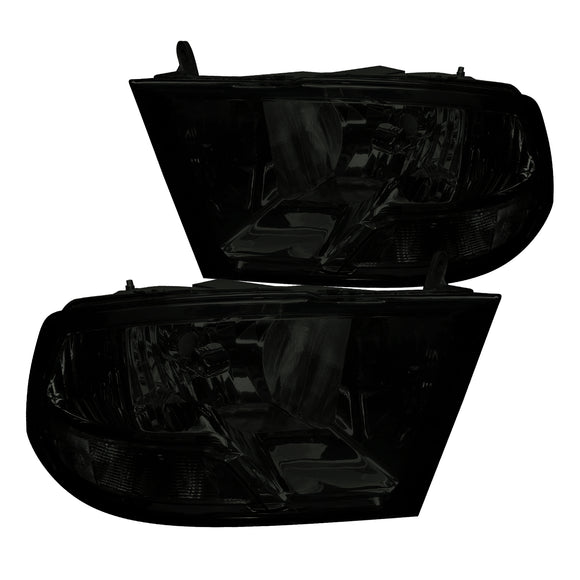 Coolstuffguru Compatible with Dodge RAM 1500 2500 3500 Pickup Smoke Lens Headlights Tinted Head Lamps Pair