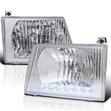 Coolstuffguru Compatible with Ford Econoline Van E150/250/350/450 Chrome SMD LED Headlights