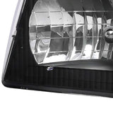 Coolstuffguru Compatible with Ford Econoline E150/250/350/450 Econoline Van Euro Black Headlights Lamps