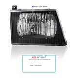 Coolstuffguru Compatible with Ford Econoline E150/250/350/450 Econoline Van Euro Black Headlights Lamps