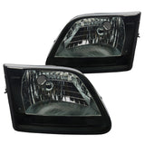 Coolstuffguru Compatible with Ford F150 Expedition Smoke Headlights Head Lamps Pair