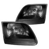 Coolstuffguru Compatible with Ford F150 Expedition Black Clear Headlights Head Lamps Pair