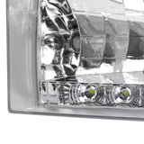 Coolstuffguru Compatible with Ford F250 F350 F450 F550 Smd Diamond Chrome Headlights Clear Head Lamps