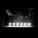 Coolstuffguru Compatible with Ford F250 F350 Excursion Black Crystal Headlights