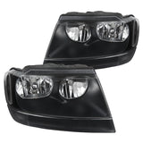 Coolstuffguru Compatible with Jeep Grand Cherokee Replacement Black Headlights Head Lights Lamps Headlamps