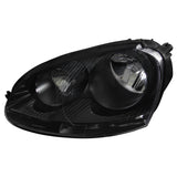 Coolstuffguru Compatible with Volkswagen Jetta Golf Rabbit Euro Black Clear Headlights Head Lamps Pair