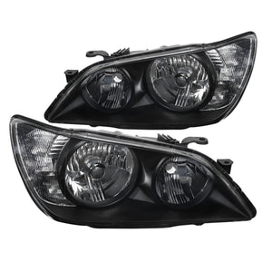 Coolstuffguru Compatible with Lexus IS300 Black Replacement Headlights Head Lamps Left+Right