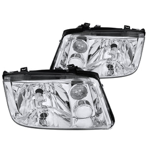 Coolstuffguru Compatible with/Replacement for 1999-2005 Volkswagen Jetta Bora MK4 Clear Tinted Headlights w/o Built-in Fog Lamps