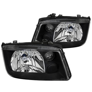 Coolstuffguru Compatible with/Replacement for 1999-2005 Volkswagen Jetta Bora MK4 Black Clear Tinted Headlights w/o Built-in Fog Lamps