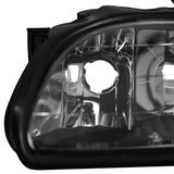 Coolstuffguru Compatible with Chevy Malibu Classic Oldsmobile Cutlass Black Headlights Turn Signal Lamps Pair