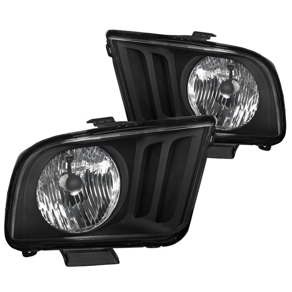 Coolstuffguru Euro Style Oem Headlights Black Compatible with Ford Mustang 2005-2009 L+R Pair Head Light Lamp Assembly