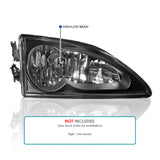 Coolstuffguru Compatible with Ford Mustang Euro Crystal Black V8 Headlights Head Lamps Pair