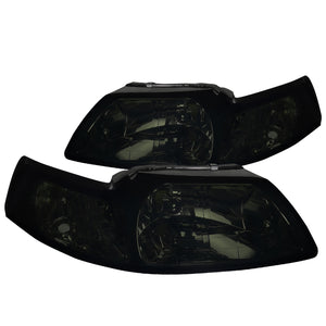 Coolstuffguru Compatible with Ford Mustang Smoke Lens Front Driving Headlights Tinted Head Lamps Left+Right