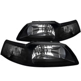 Coolstuffguru Compatible with Ford Mustang GT V6 Headlights Black Lamps