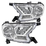 Coolstuffguru Chrome Housing Clear Lens Headlights Compatible with Ford Ranger XL/XLT 2019-2021, L+R Pair Head Lights Lamps