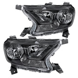 Coolstuffguru Black Housing Clear Lens Headlights Compatible with Ford Ranger XL/XLT 2019-2021, L+R Pair Head Lights Lamps